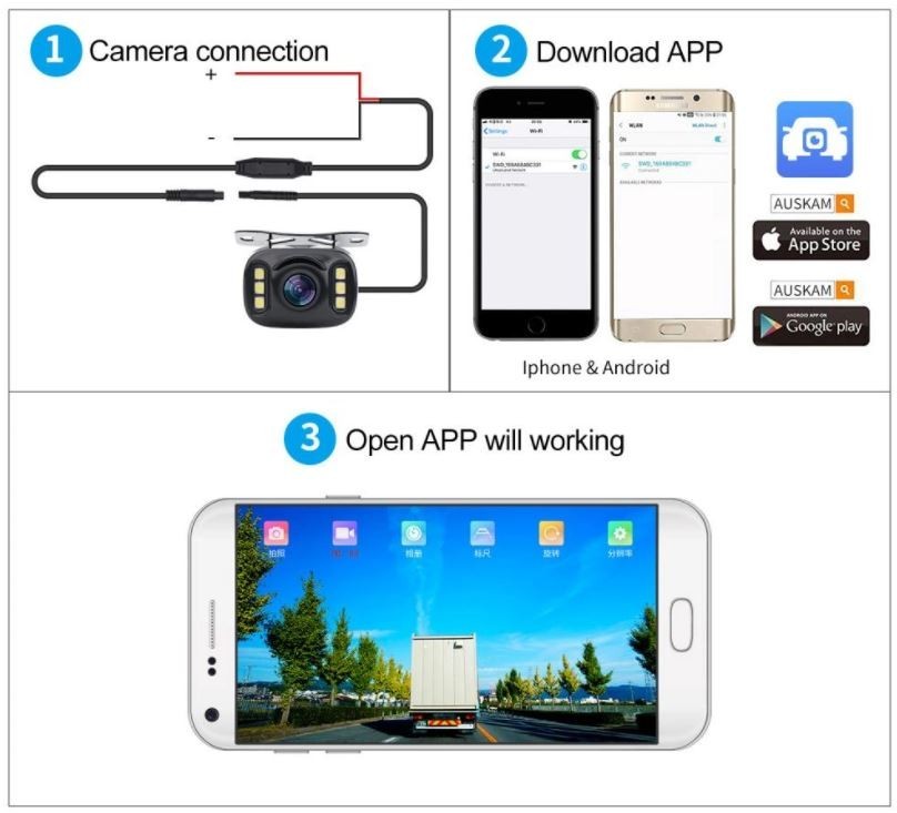 कार वाईफाई स्मार्टफोन के लिए रियर कैमरा