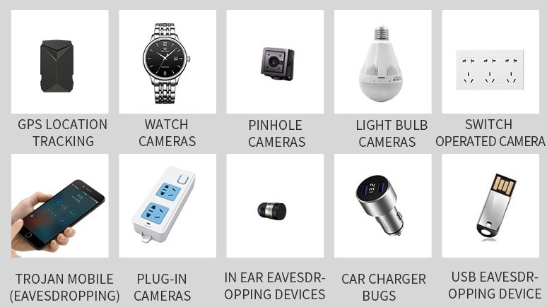 कैमरे और बग, वाईफाई और जीपीएस उपकरणों का डिटेक्टर